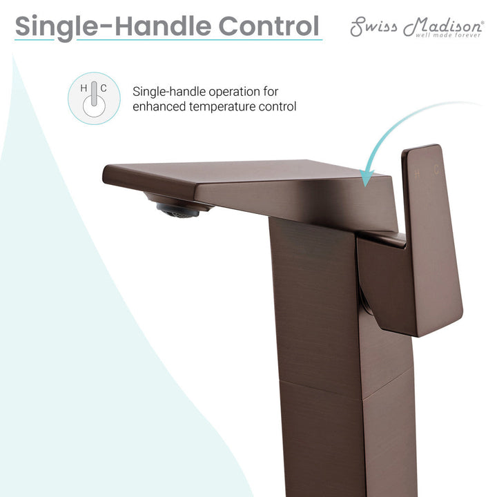 Carre Single Hole, Single-Handle, High Arc Bathroom Faucet in Oil Rubbed Bronze