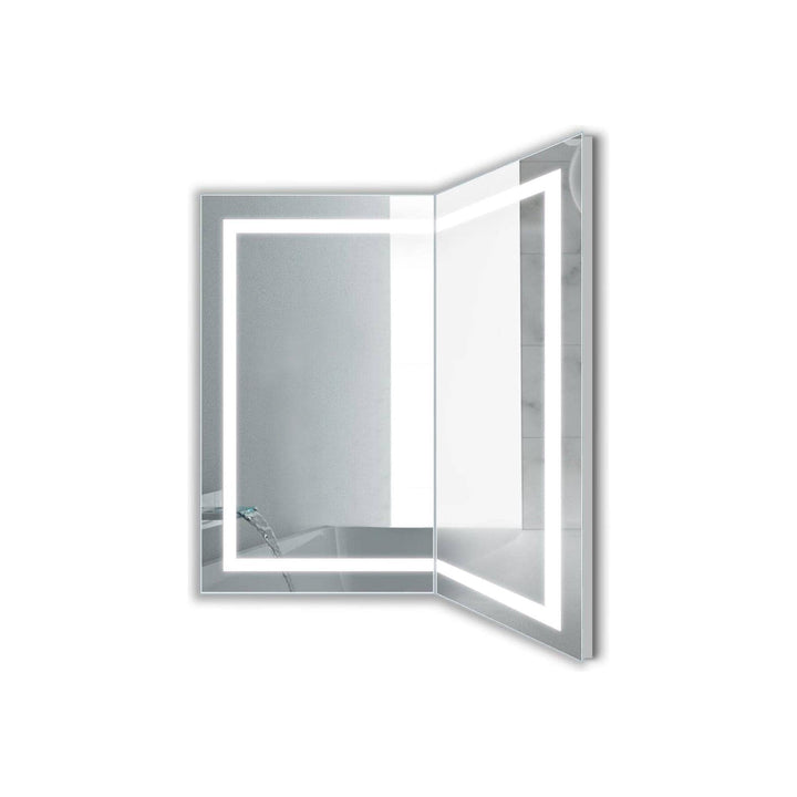 Krugg Modular 21x36 Corner LED Mirror - Left or Right Mirror