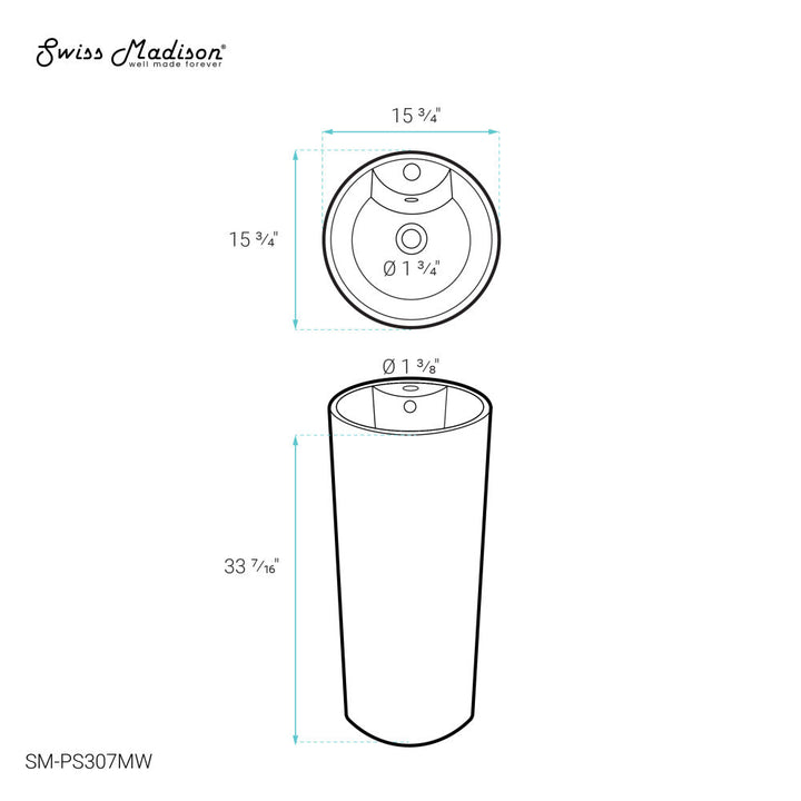Plaisir Rounded Basin Pedestal Sink