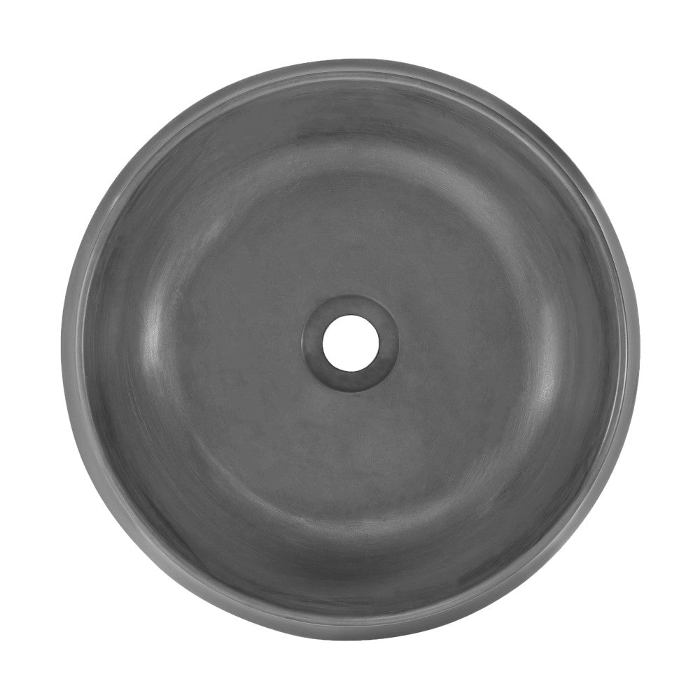 Lisse 17.5" Round Concrete Vessel Bathroom Sink in Dark Grey