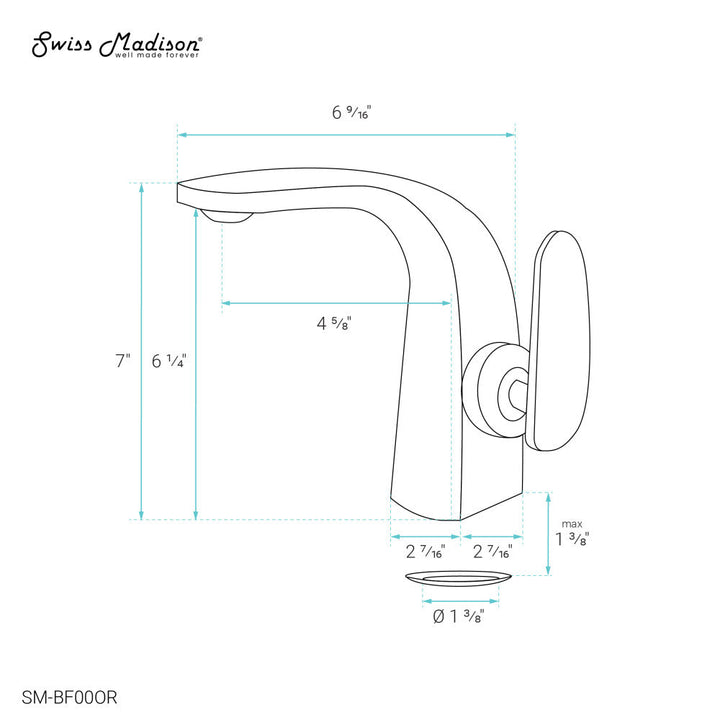 Chateau Single Hole, Single-Handle, Bathroom Faucet in Oil Rubbed Bronze