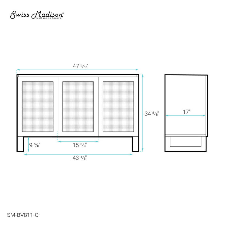 Arles 48 Single, Bathroom Vanity in Honey Cabniet- Cabinet