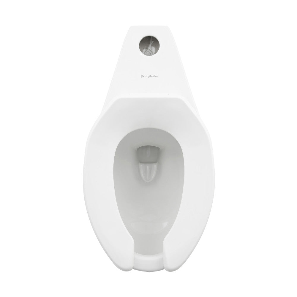 Sirene Floor-Mounted Comfort Height Commercial Elongated Top Flush Spud Flushometer Toilet Bowl