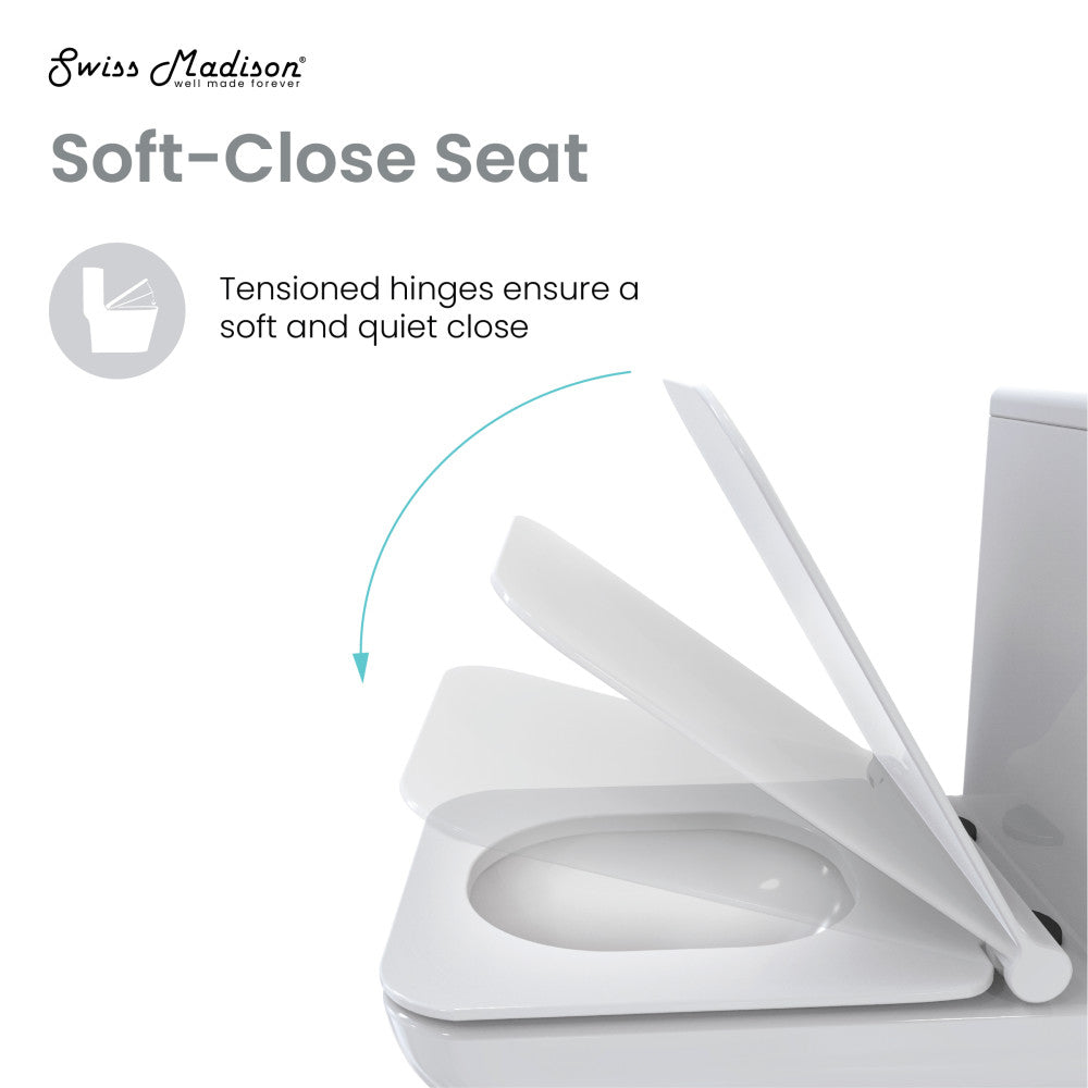 Concorde One Piece Square Toilet Dual Flush, Black Hardware 1.1/1.6 gpf