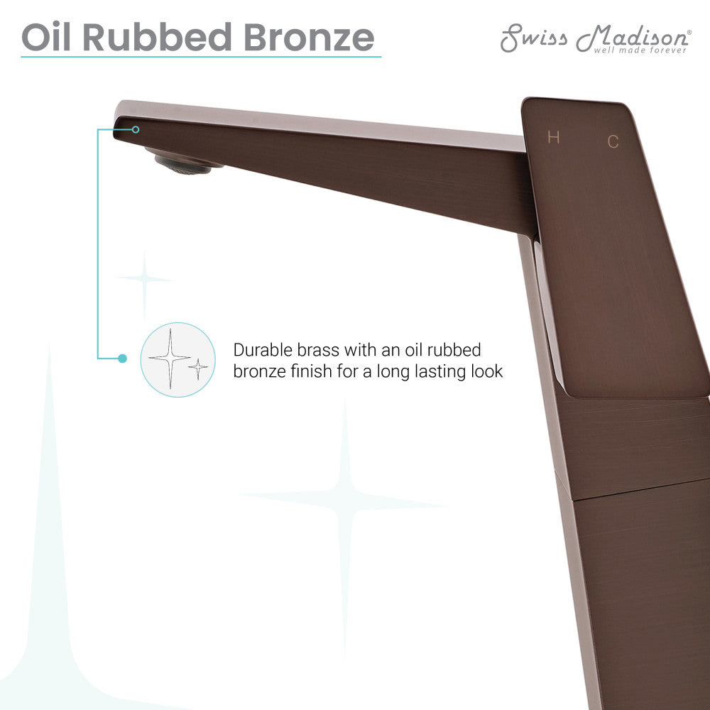 Carre Single Hole, Single-Handle, High Arc Bathroom Faucet in Oil Rubbed Bronze