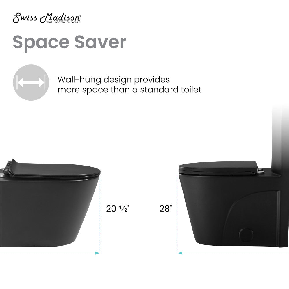 Calice Wall-Hung Round Toilet Bowl in Matte Black