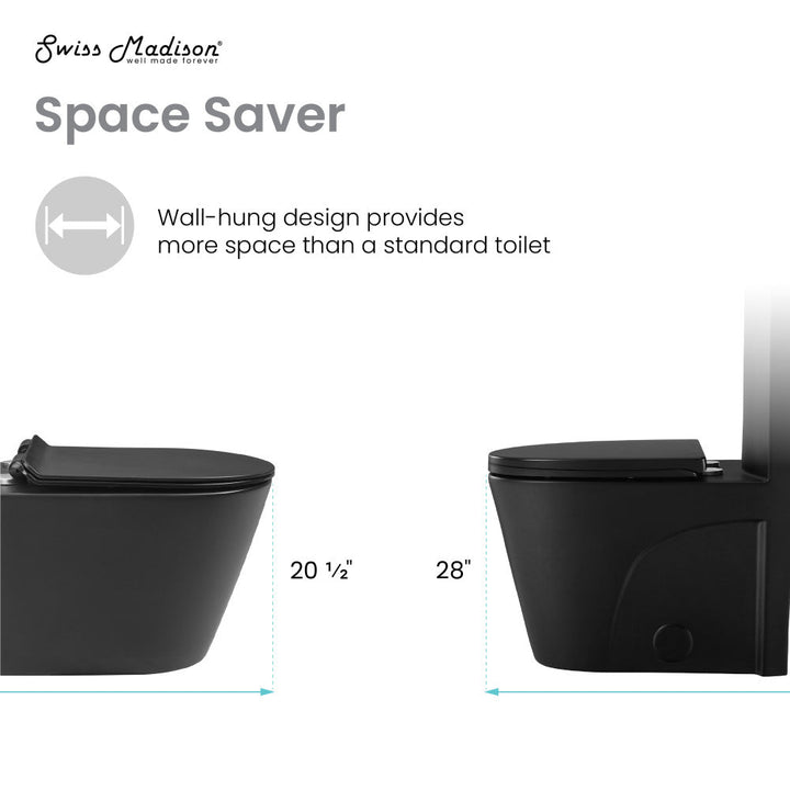 Calice Wall-Hung Round Toilet Bowl in Matte Black