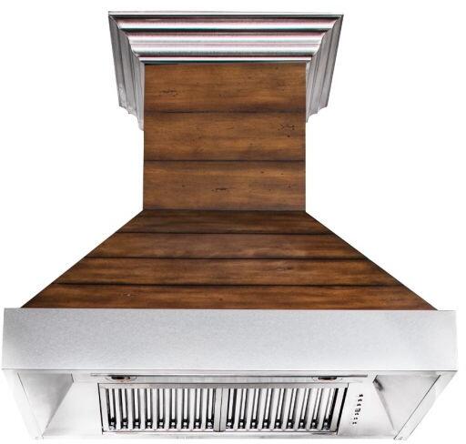 Shiplap Wooden Wall Range Hood with Stainless Steel Accent - Includes Motor (365BB-30) ZLINE 30 in.
