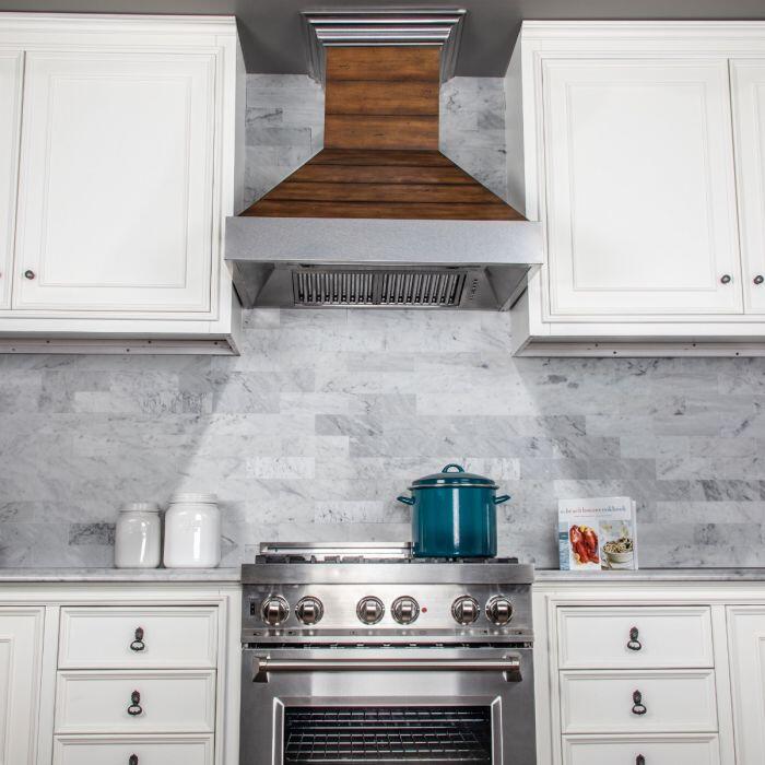Shiplap Wooden Wall Range Hood with Stainless Steel Accent - Includes Motor (365BB-30) ZLINE 30 in.
