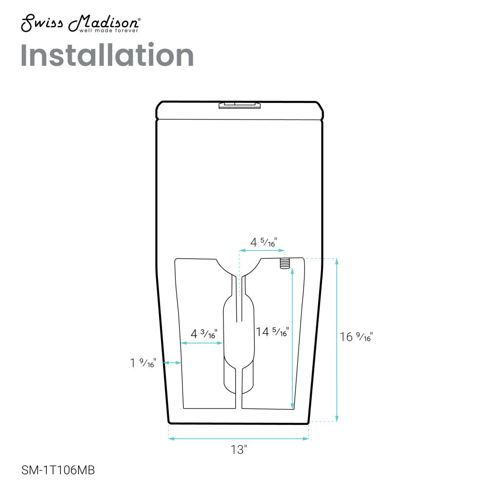Concorde One-Piece Square Toilet Dual-Flush in Matte Black 1.1/1.6 gpf