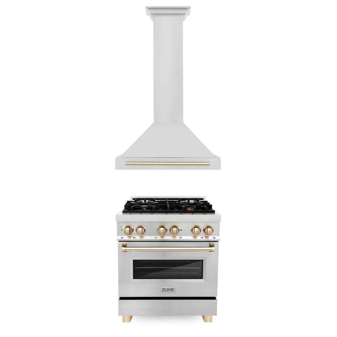 ZLINE Autograph Edition Dual Fuel Kitchen Package (30", 36", 48")