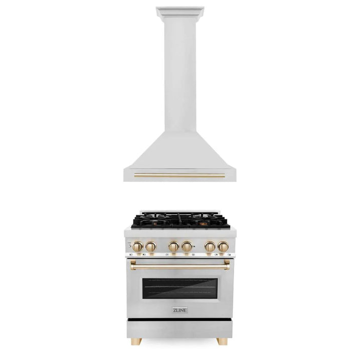 ZLINE Autograph Edition Dual Fuel Kitchen Package (30", 36", 48")