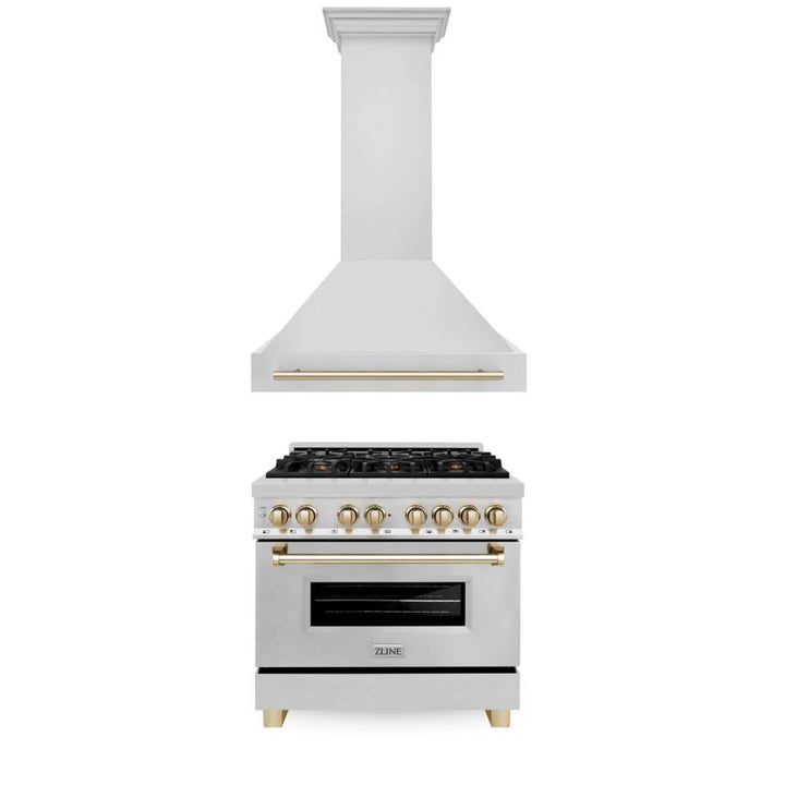 ZLINE Autograph Edition Dual Fuel Kitchen Package (30", 36", 48")