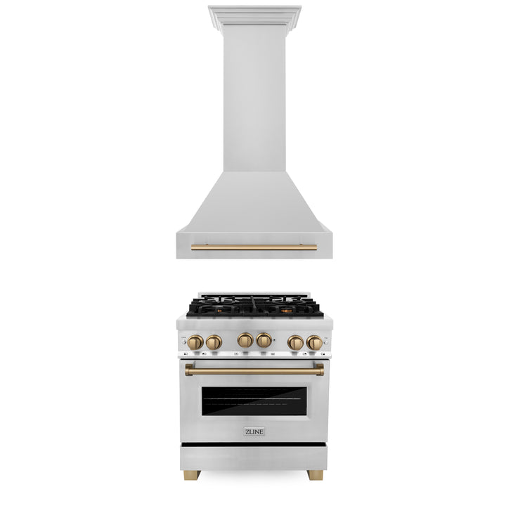 ZLINE 30" 2 Piece Autograph Edition Stainless Steel Range &amp; Range Hood