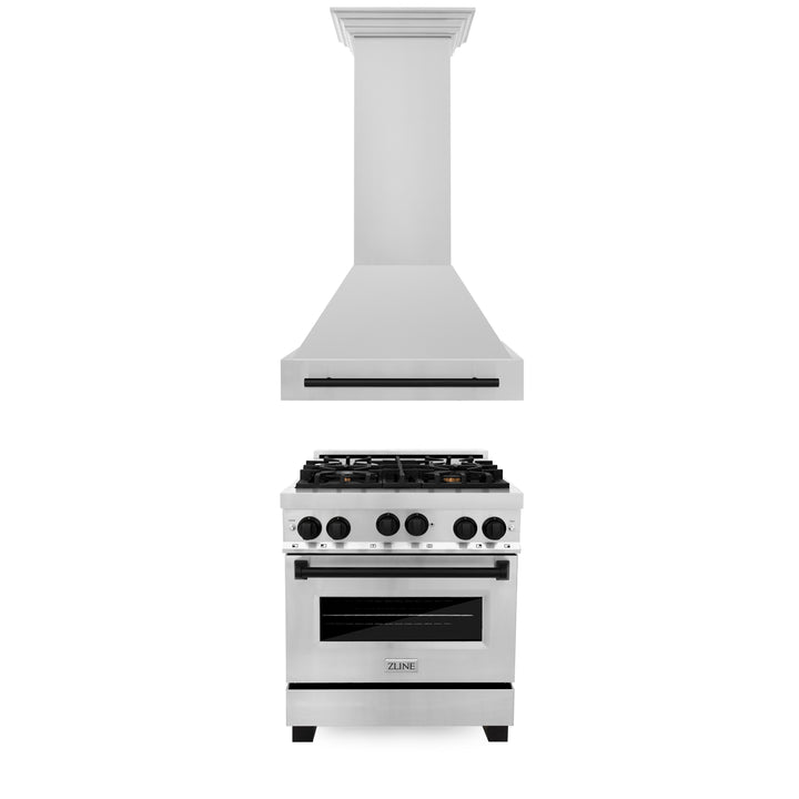 ZLINE 30" 2 Piece Autograph Edition Stainless Steel Range &amp; Range Hood