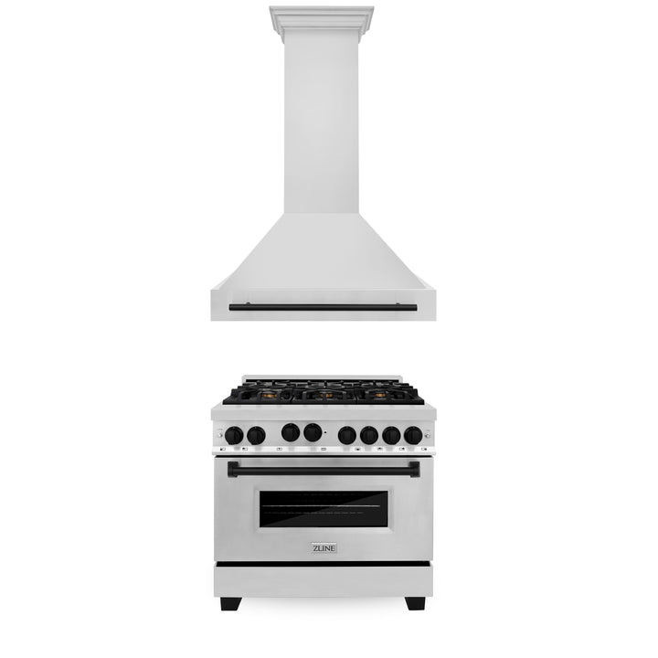 ZLINE 36" 2 Piece Autograph Edition Stainless Steel Range &amp; Range Hood