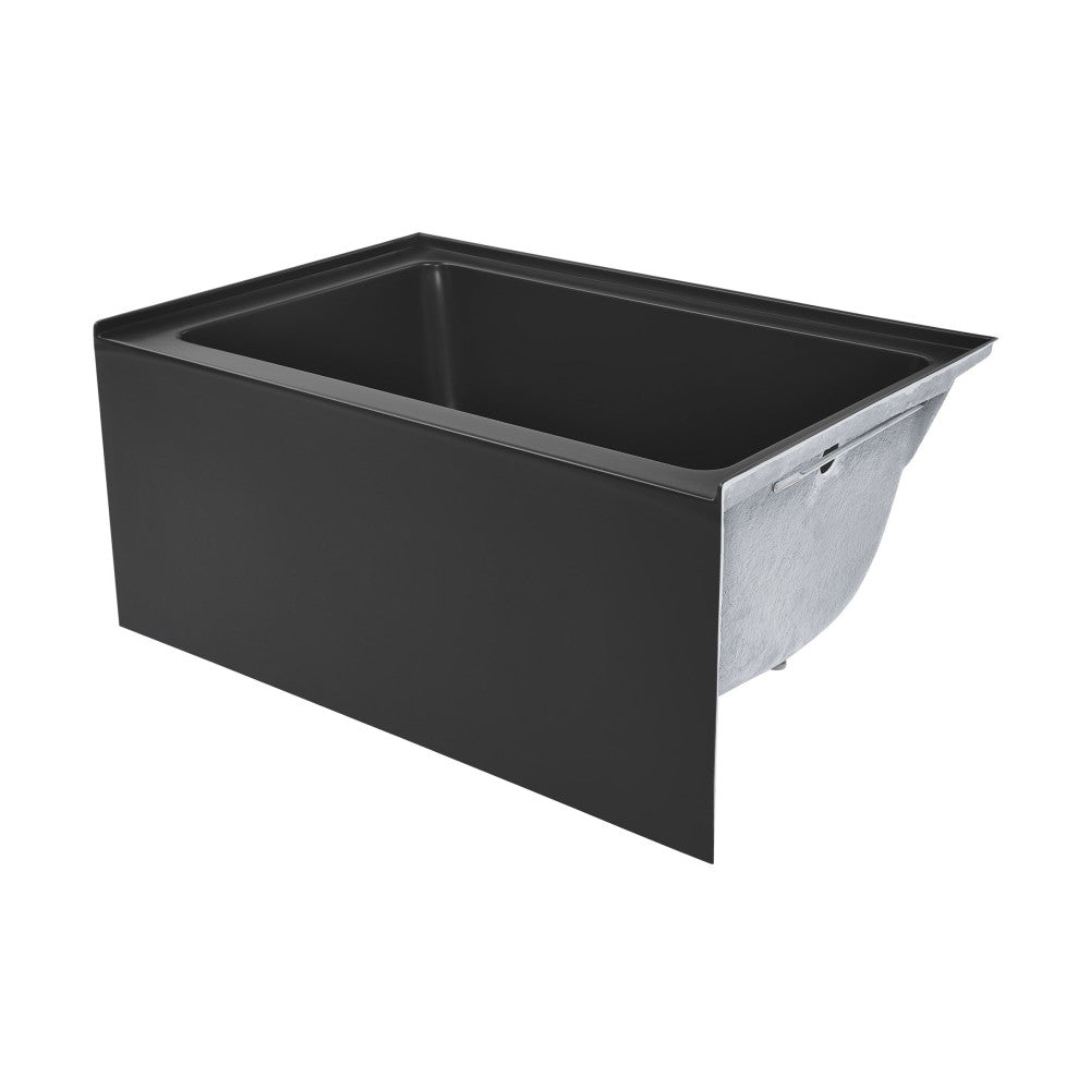 Voltaire 48" x 32" Right-Hand Drain Alcove Bathtub with Apron in Matte Black