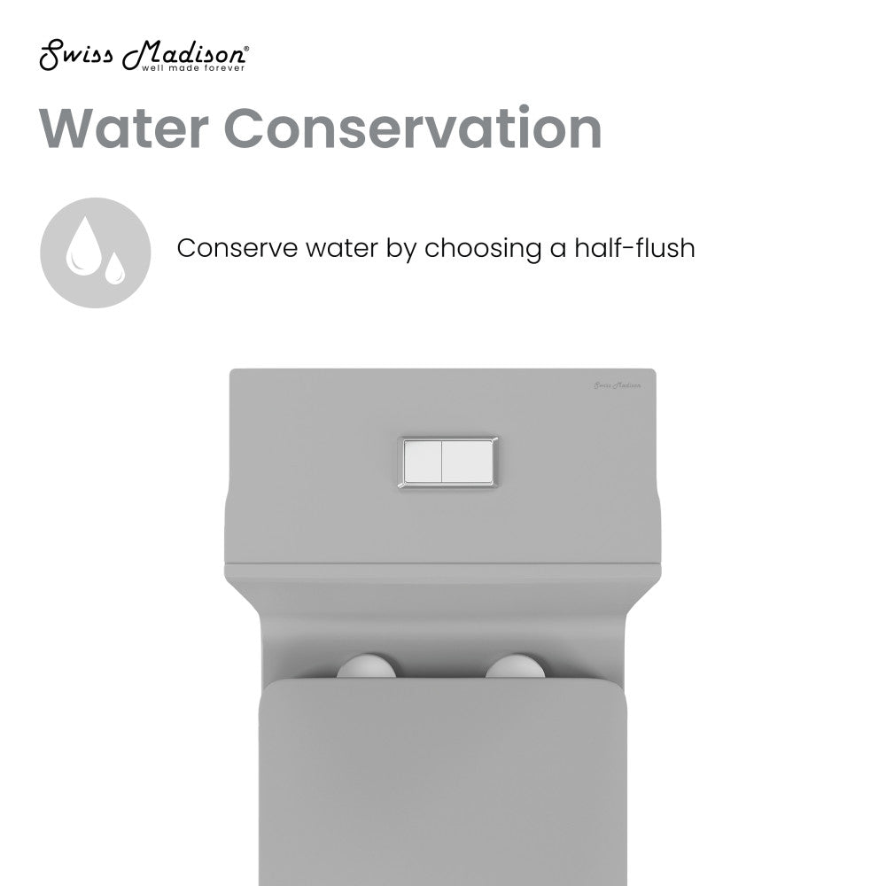 Concorde One Piece Square Toilet Dual Flush in Matte Grey 1.1/1.6 gpf