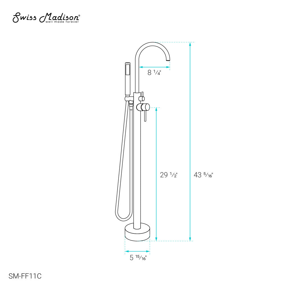 Ivy Freestanding Bathtub Faucet in Chrome