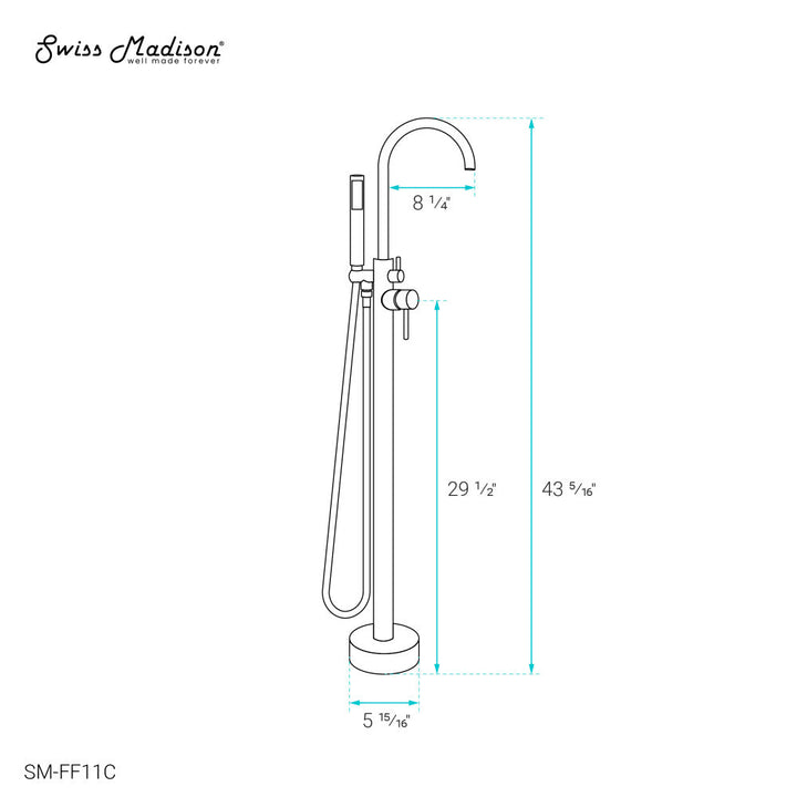 Ivy Freestanding Bathtub Faucet in Chrome