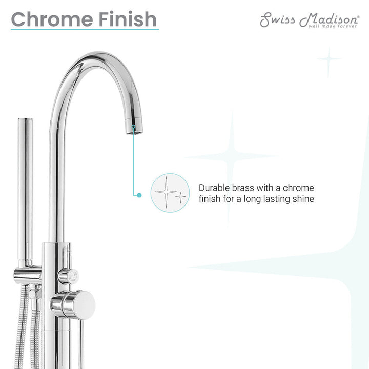 Ivy Freestanding Bathtub Faucet in Chrome