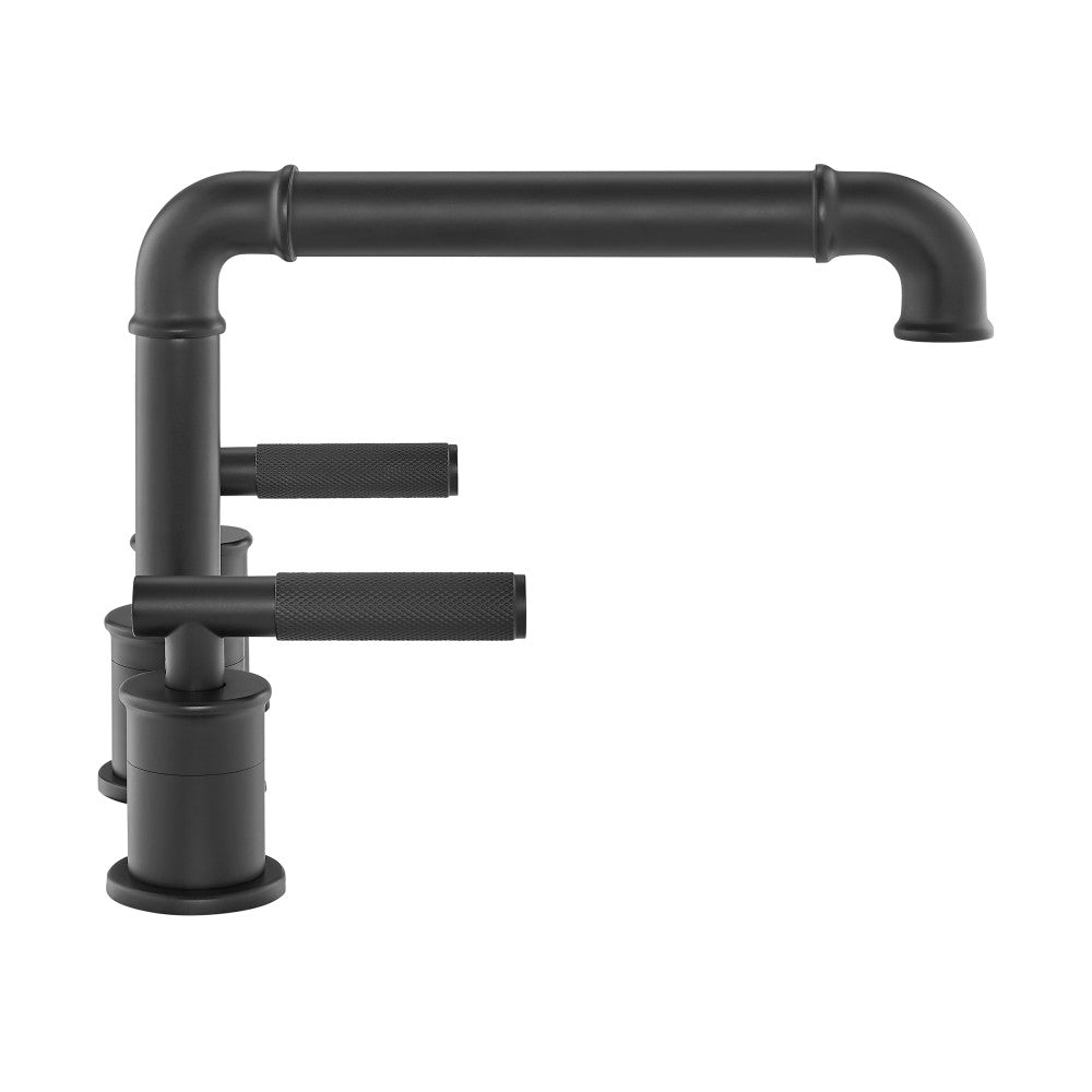 Avallon 8 in. Widespread, Sleek Handle, Bathroom Faucet in Matte Black