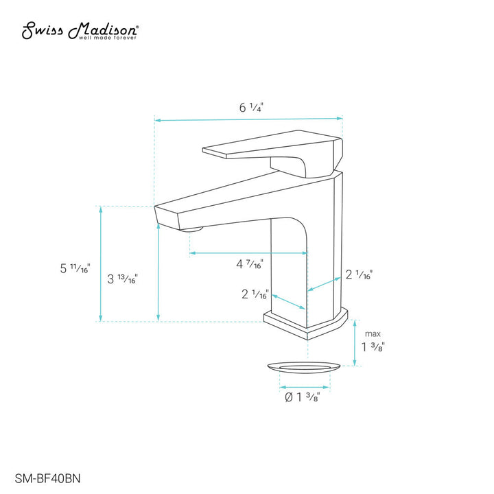 Voltaire Single Hole, Single-Handle, Bathroom Faucet in Brushed Nickel