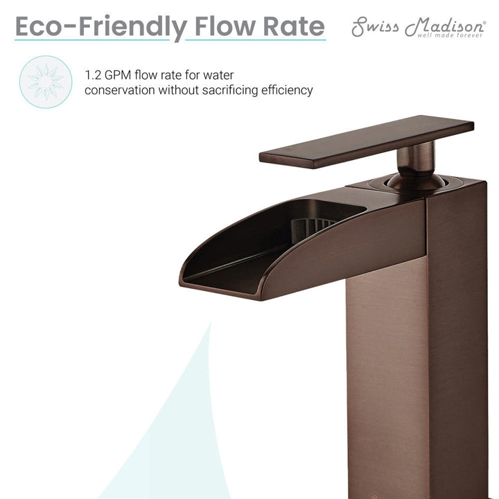 Concorde Single Hole, Single-Handle, Waterfall Bathroom Faucet in Oil Rubbed Bronze