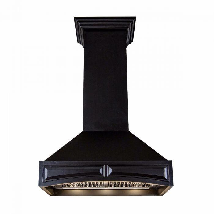 Wooden Wall Mount Range Hood in Black - Includes Motor ZLINE 36 in.
