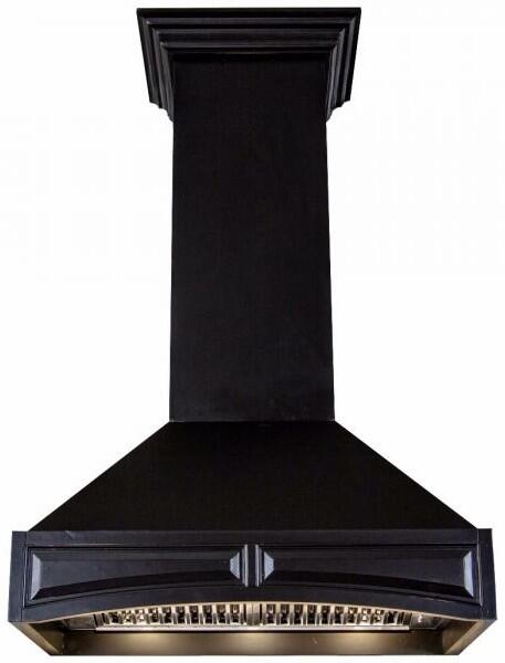 Wooden Wall Mount Range Hood in Black - Includes Remote Motor ZLINE 36 in.