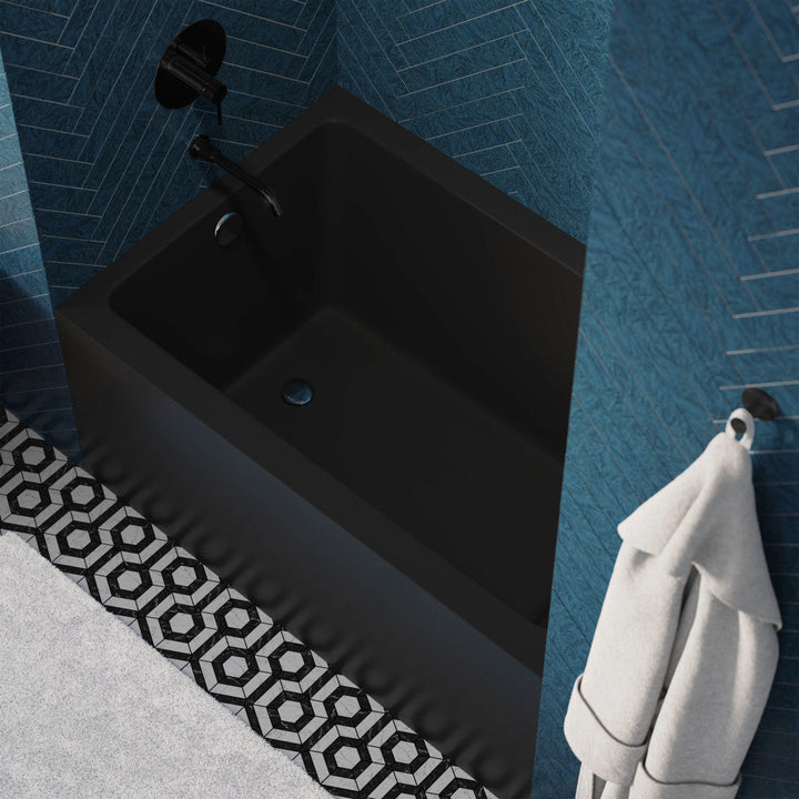 Voltaire 48" x 32" Left-Hand Drain Alcove Bathtub with Apron in Matte Black