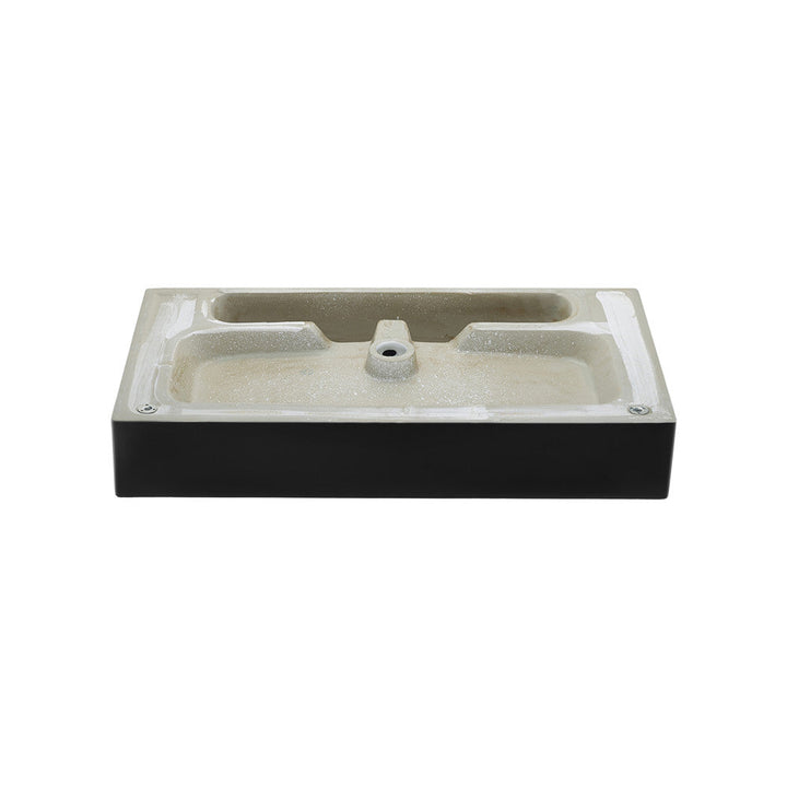 Claire 30 Ceramic Console Sink Matte Black Basin Gold Legs