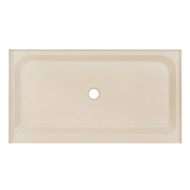 Voltaire 60" x 36" Single-Threshold, Center Drain, Shower Base in Biscuit