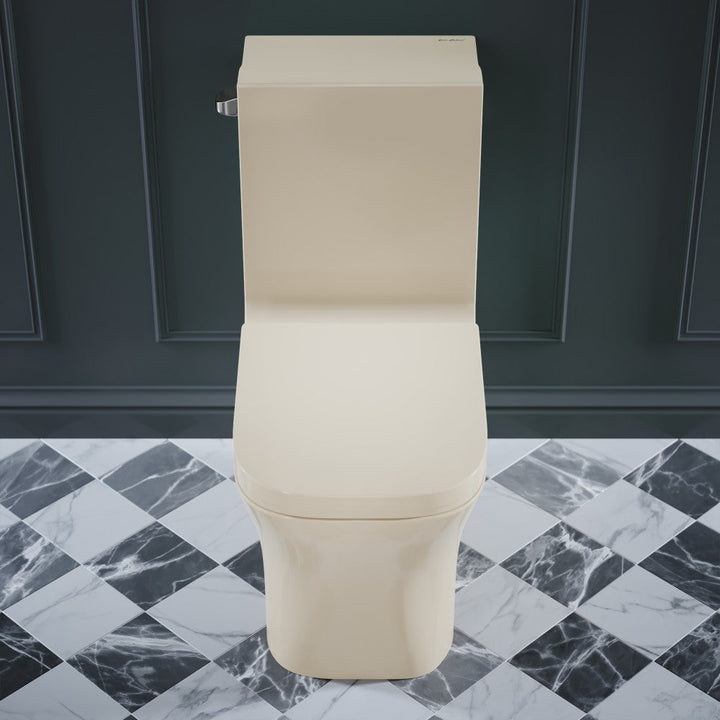 Concorde One Piece Square Left Side Flush Handle Toilet 1.28 gpf in Bisque