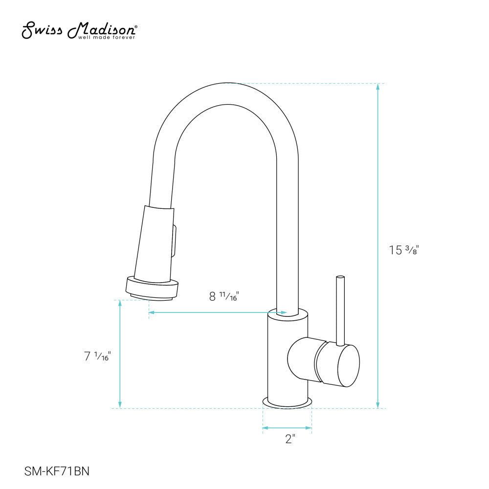 Nouvet Single Handle, Pull-Down Kitchen Faucet in Brushed Nickel