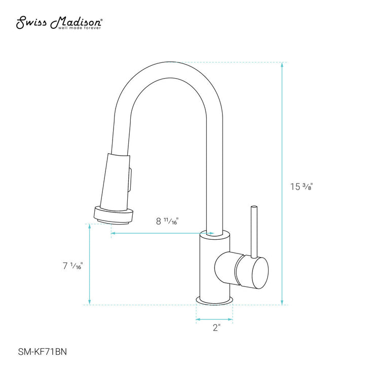 Nouvet Single Handle, Pull-Down Kitchen Faucet in Brushed Nickel