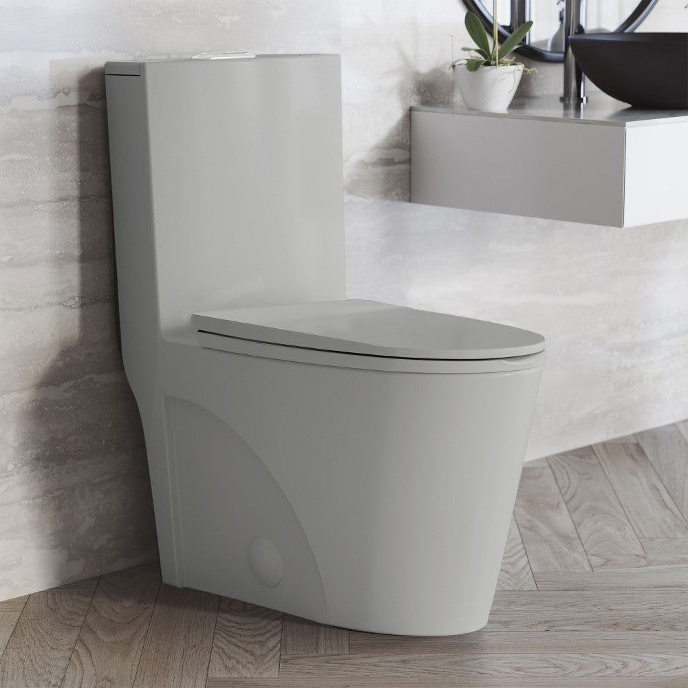 St. Tropez One-Piece Elongated Toilet Vortex™ Dual-Flush 1.1/1.6 gpf in Matte Grey