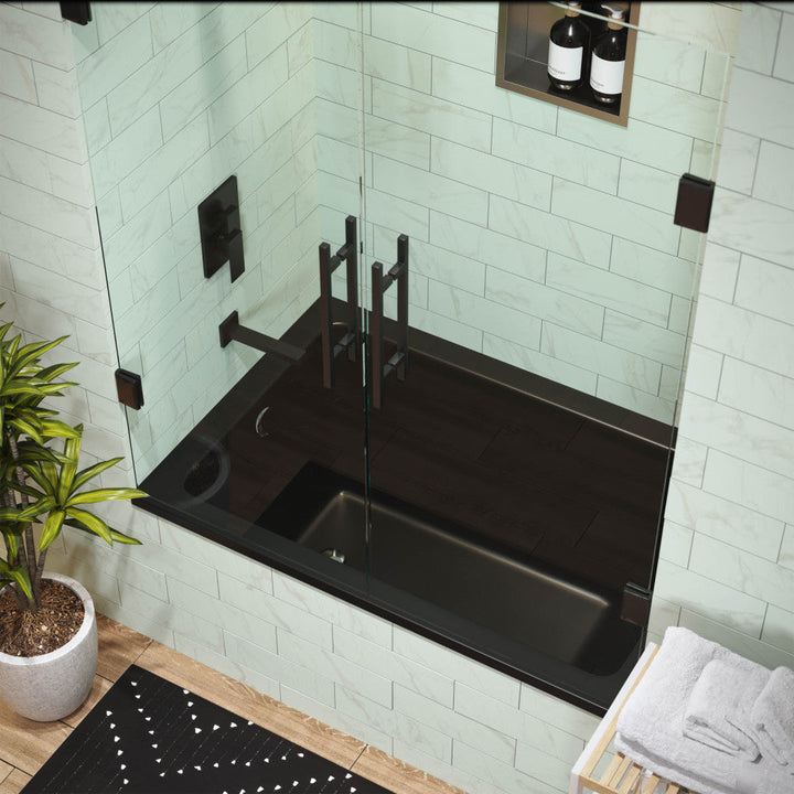 Voltaire 48" x 32" Reversible Drain Drop-In Bathtub in Matte Black