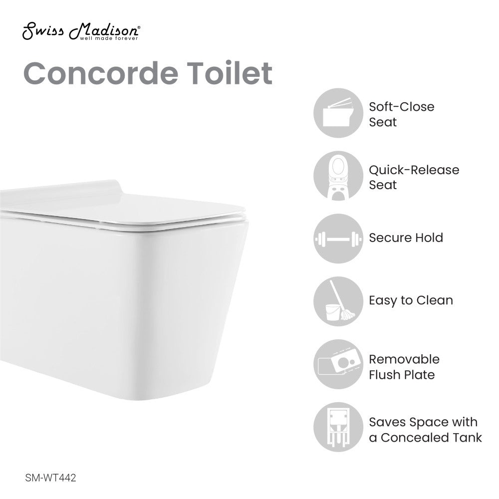 Concorde Wall-Hung Square Toilet Bowl