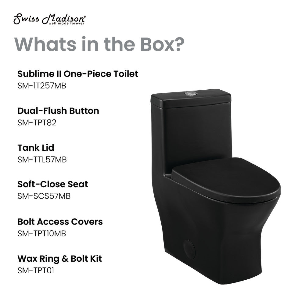 Sublime II One-Piece Round Toilet Dual-Flush 1.1/1.6 gpf in Matte Black