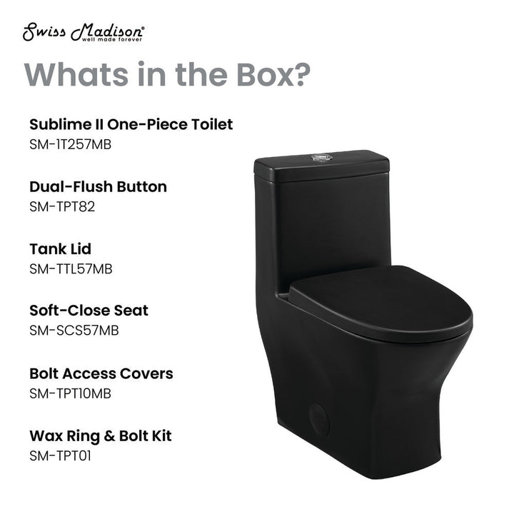 Sublime II One-Piece Round Toilet Dual-Flush 1.1/1.6 gpf in Matte Black