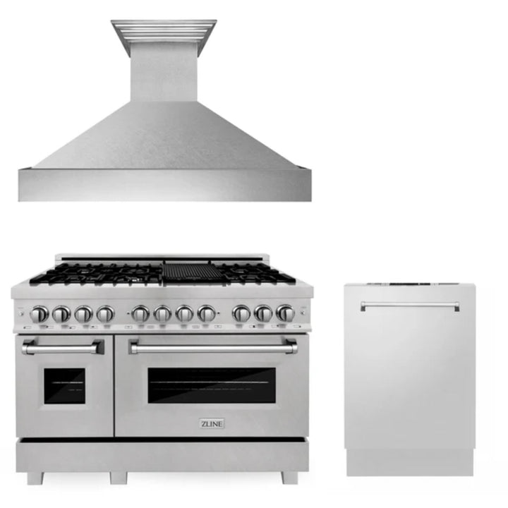 ZLINE 30", 36" &amp; 48" Kitchen Packages with Stainless Steel Dual Fuel Range, Convertible Vent Range Hood, and Tall Tub Dishwasher (Copy)