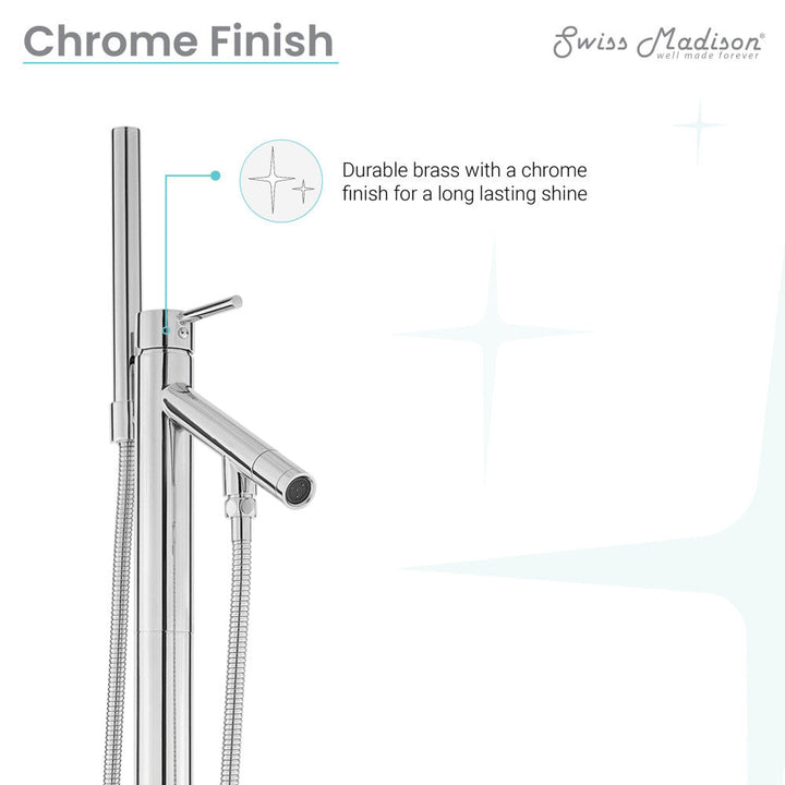 Plaisir Freestanding Bathtub Faucet in Chrome