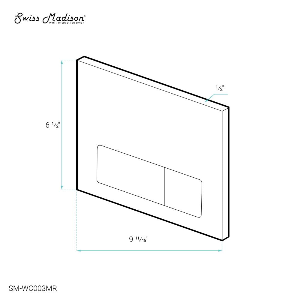 Wall Mount Dual Flush Actuator Plate with Rectangle Push Buttons in Matte Red