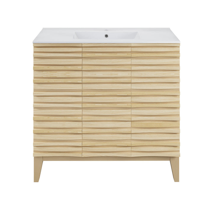 Cascade 36" Bathroom Vanity in Natural Oak