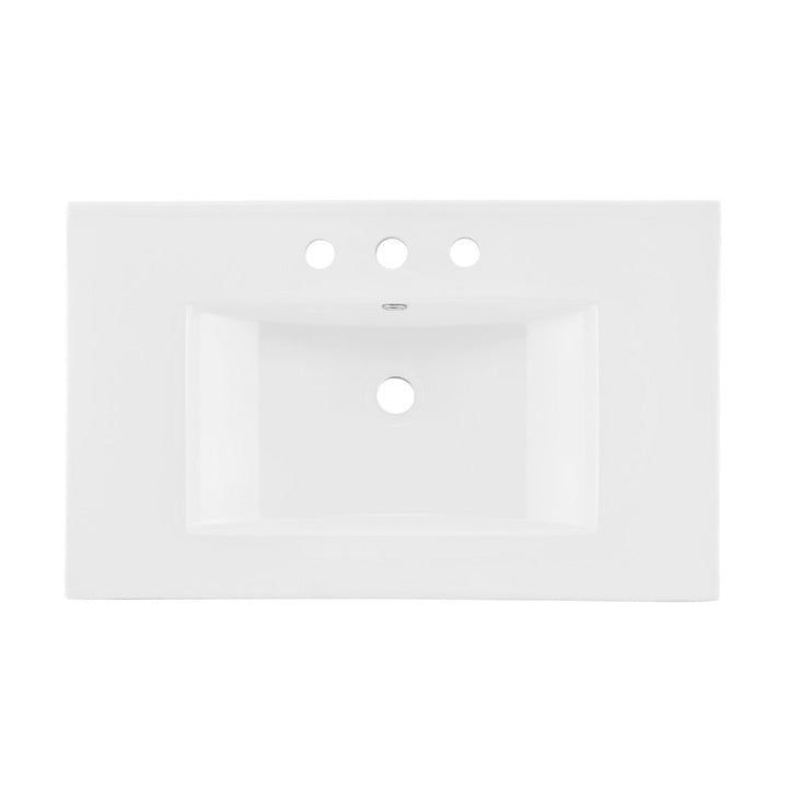 30" Vanity Top Bathroom Sink with 3 Holes
