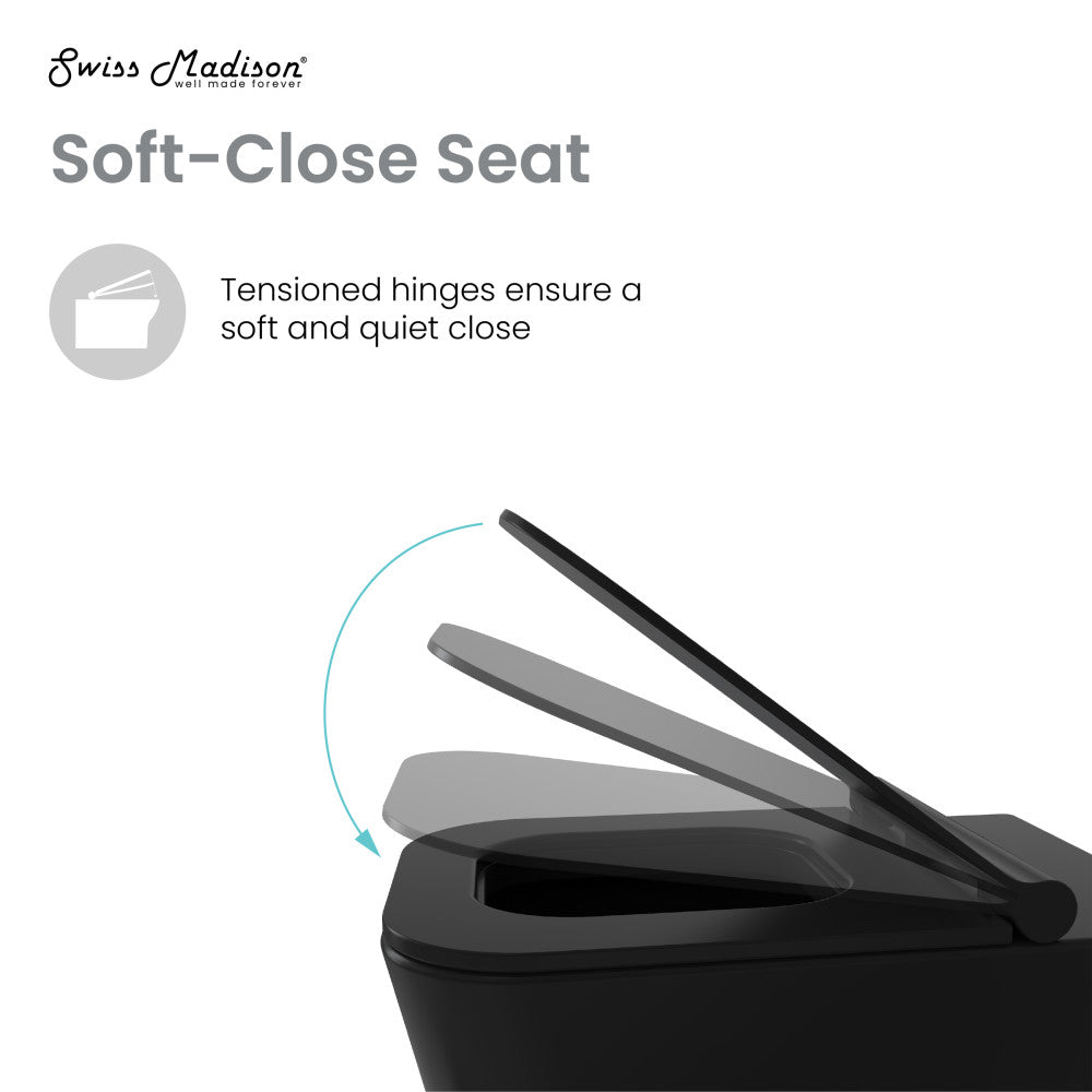 Carre Back-to-Wall Elongated Toilet Bowl in Matte Black