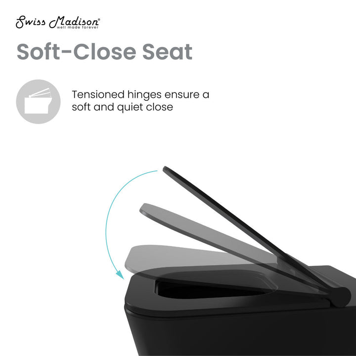 Carre Back-to-Wall Elongated Toilet Bowl in Matte Black