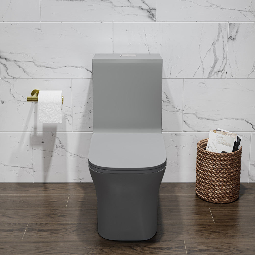 Concorde One Piece Square Toilet Dual Flush in Matte Grey 1.1/1.6 gpf