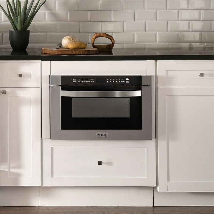 ZLINE 24 in. 1.2 cu. ft. Built-in Microwave Drawer in Stainless Steel, Open Box-Excellent Condition
